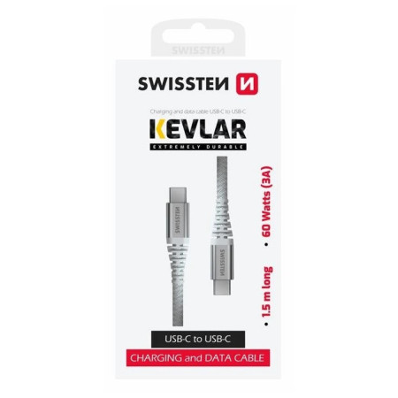 Cavo Swissten Kevlar USB C / USB C 1,5 m