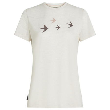 Maglietta da donna Icebreaker Women Merino 150 Tech Lite SS Tee Bird Transit bianco Ecru HTHR