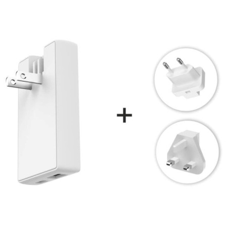 Adattatore Swissten World Travel Charger 65W GaN USB-C + USB-A