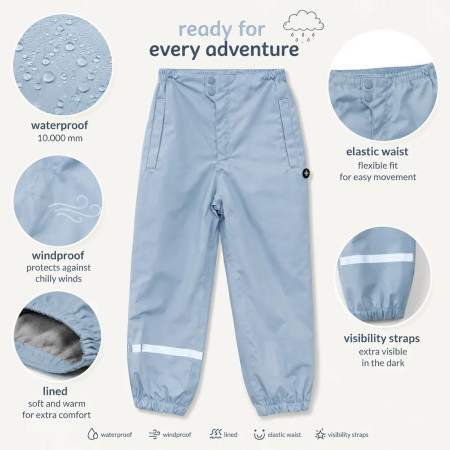 Pantaloni da bambino DucKsday Rainpants Light Blue