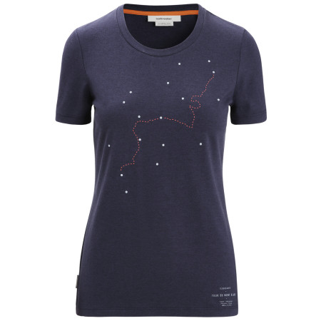 Maglietta da donna Icebreaker Central Classic SS Tee Tour du Mont Blanc blu scuro Midnight Navy