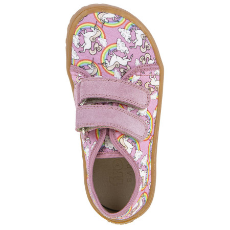 Sneakers per bambini Frodo Barefoot canvas White/Pink