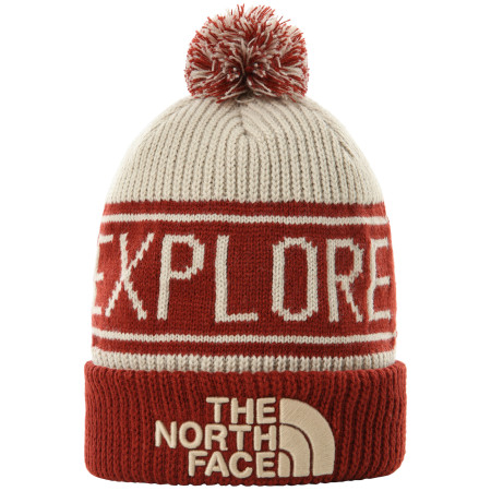 Berretto The North Face Retro Tnf Pom Beanie bianco/rosso BrickHouseRed/Flax