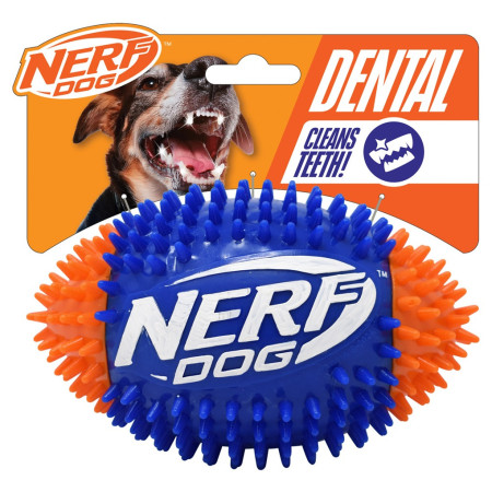 Giocattolo per cane Nerf Dog Squeak Spike Football 15cm