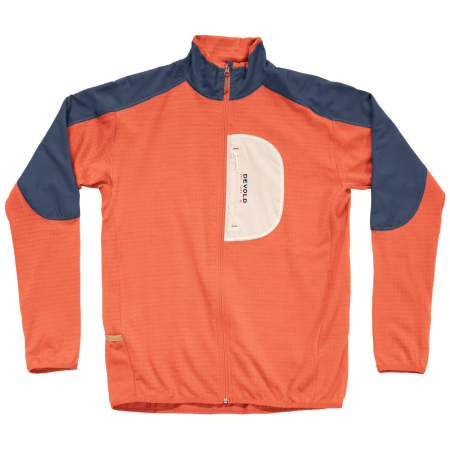 Felpa funzionale da uomo Devold Adventure Jacket Man arancione/blu Brick