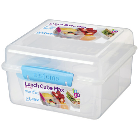 Scatola per alimenti Sistema Lunch Cube Max with Yogurt Pot blu