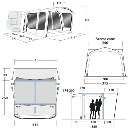 Tenda per minibus Outwell Maryville 260SA Flex