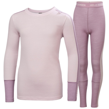 Set sportivo per bambini Helly Hansen Jr Lifa Merino Midweight Set Purple Clay rosa/porpora 676 Purple Clay