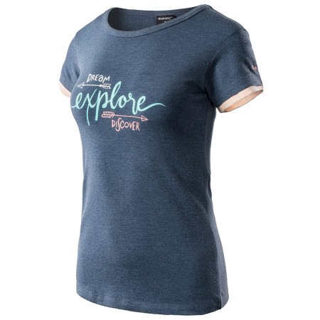 Maglietta da donna Hi-Tec Lady Solero blu/arancio InsigniaBlueMelange/PeachAmber