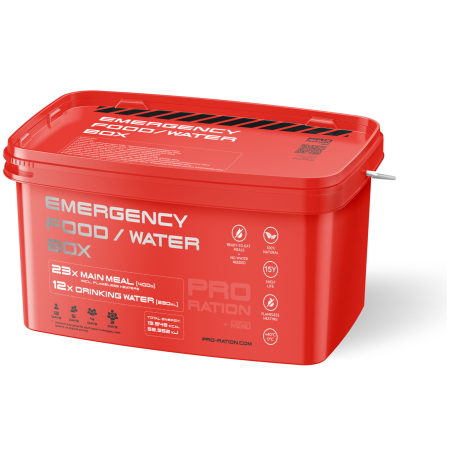 Piatto principale Adventure Menu Emergency food/water box rosso red