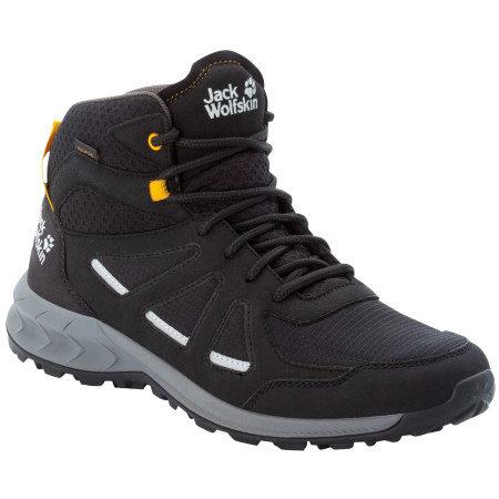 Scarpe da trekking da uomo Jack Wolfskin Woodland 2 Texapore Mid M 2022 nero/giallo black / burly yellow XT