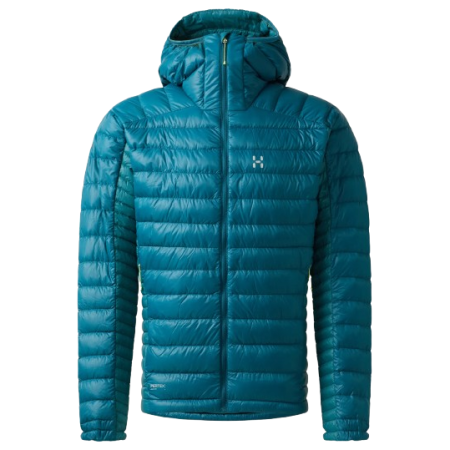 Giacca da uomo Haglöfs L.I.M Down Hood II azzurro Deep Teal/Mountain Teal