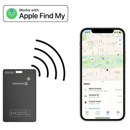 Localizzatore Swissten FindCard GPS Locator (with Apple Find My function)