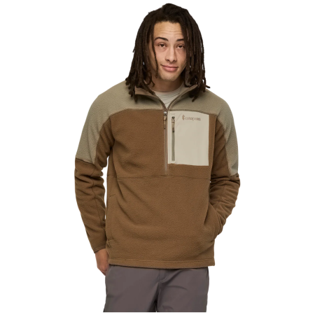Felpa funzionale da uomo Cotopaxi M'S Abrazo Fleece Half-Zip Jacket marrone/grigio Stone and Dune