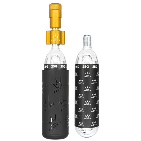 Pompa di bicicletta Peaty´s Holeshot Co2 Pumpa + Bombičky 2 Ks - Mtb giallo Bourbon