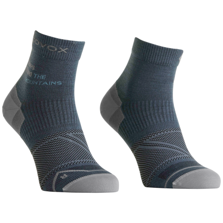 Calze in lana merino da donna Ortovox Alpine Light Quarter Socks W blu/grigio Dark Arctic Grey