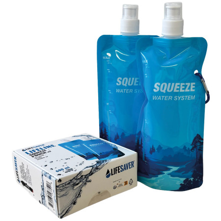 Bottiglia pieghevole Lifesaver Squeeze Pouch x2 blu Blue