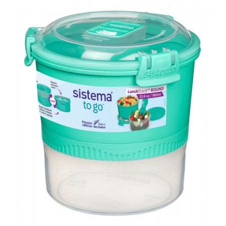Scatola per alimenti Sistema Round Lunch Stack TO GO 965ml turchese mint