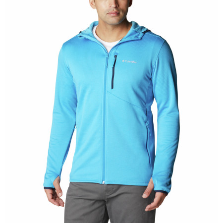 Felpa funzionale da uomo Columbia Park View™ Fleece Full Zip Hoodie azzurro Compass Blue Heather