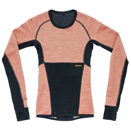 Maglietta sportiva da donna Devold Tuvegga Merino Shirt Wmn arancione/nero CORAL