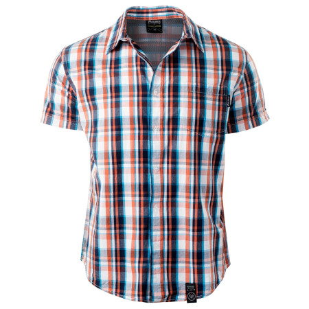 Camicia da uomo Elbrus Lattice arancione Blue/Navy/OrangeCheck