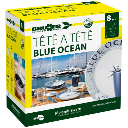 Set di stoviglie Brunner Set tête-à-tête Blue Ocean 8 pcs