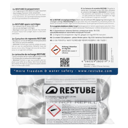 Ricambio Restube CO₂ cartridge 16g (2pack)