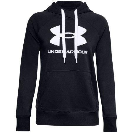 Felpa da donna Under Armour Rival Fleece Logo HD nero Black/White/White