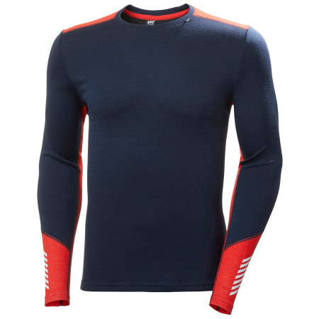 Maglietta funzionale da uomo Helly Hansen Lifa Merino Midweight Crew 2021 blu/rosso Navy