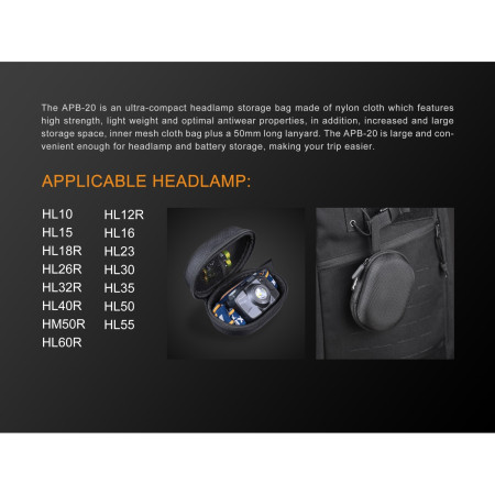 Astuccio Fenix Custodia APB-20 per lampade frontali Fenix