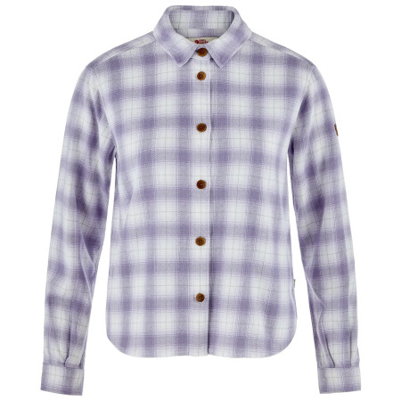 Camicia da donna Fjällräven Övik Boxy Flannel Shirt W bianco/viola Eggshell-Lavender Mist