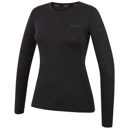Maglietta da donna MOOA MerinoSilk 160 long nero black melange