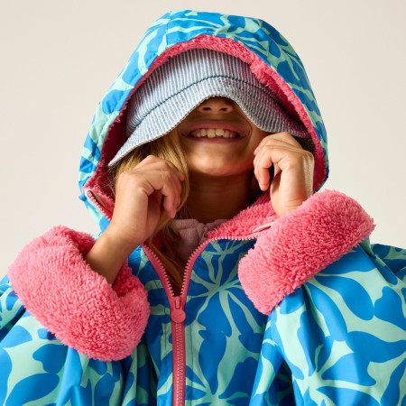 Cappotto antipioggia Regatta Junior Waterproof Changing Robe SBluFlPiLem