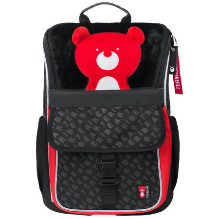 Zaino di scuola Baagl Zippy TERIBEAR nero/rosso