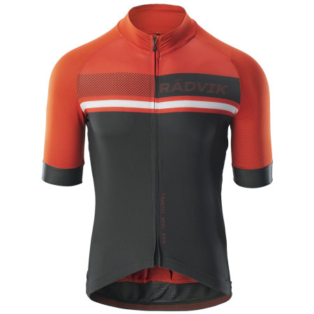 Maglia da ciclismo da uomo Radvik Foxtrot Gts nero/rosso Tangarine Tango/Forest Night