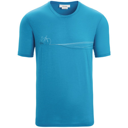 Maglietta funzionale da uomo Icebreaker Men Tech Lite II SS Tee Cadence Paths blu Geo Blue