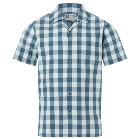 Camicia da uomo Marmot Muir Camp Novelty SS 2023 blu/bianco Blue/Dusty Teal