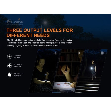 Torcia Fenix E01 V2.0 blue