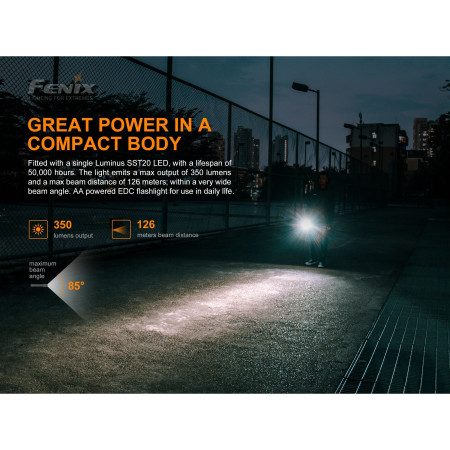 Torcia Fenix E20 XP-E2 350 lmn