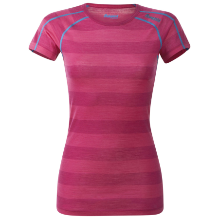 Maglietta da donna Bergans Soleie Lady Tee blu/rosa HotPinkStriped