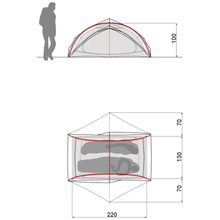 Tenda ultraleggera per 2 persone Vaude Ultralight Space 2P