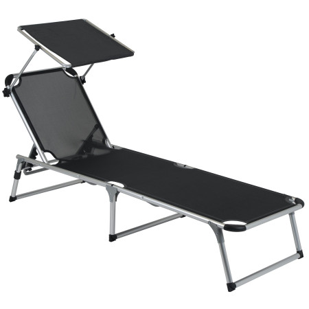 Lettino da spiaggia Bo-Camp Florence Sun lounger nero Anthracite