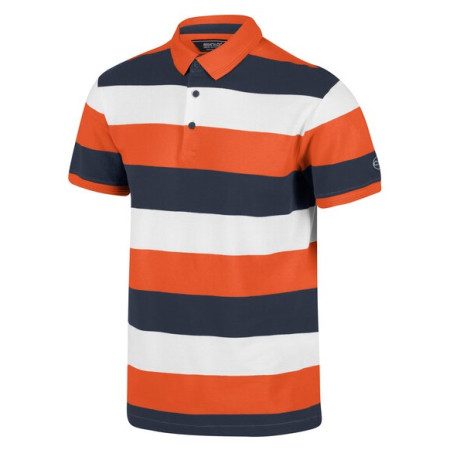 Maglietta da uomo Regatta Maxen blu/arancio Navy Stripe