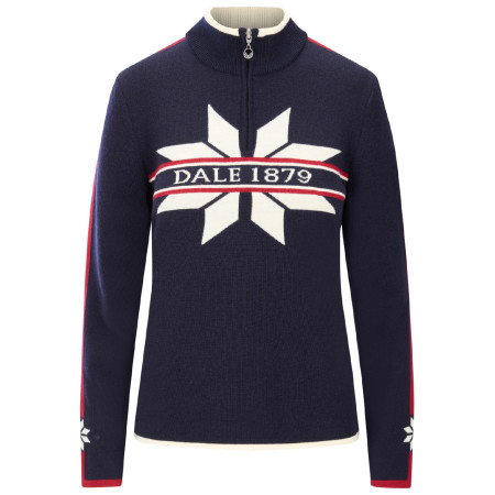 Maglione da donna Dale of Norway Nåle Fem Sweater blu/bianco Navy Offwhite Red Rose