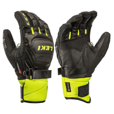 Guanti da sci Leki Worldcup Race Coach Flex S GTX nero/giallo black-ice lemon