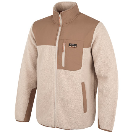 Felpa da uomo MOOA Sherpa marrone chiaro latte