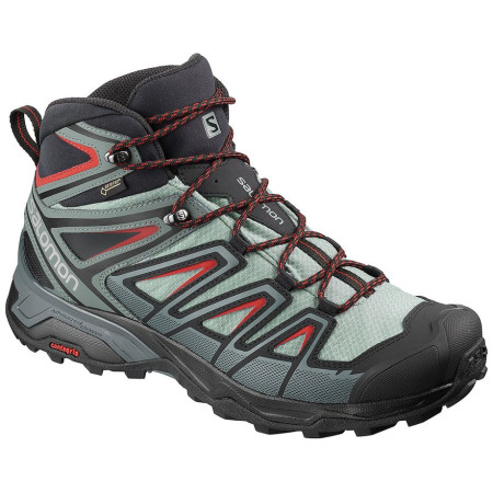 Scarpe da uomo Salomon X Ultra 3 Mid GTX Bossa Nova grigio/rosso Lead/StormyWeather/BossaNova