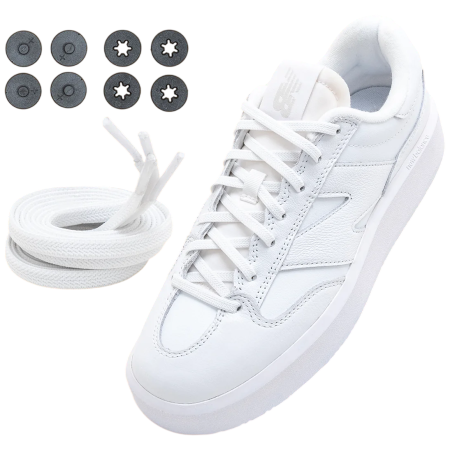 Lacci delle scarpe Lock Laces Flat bianco Flat White