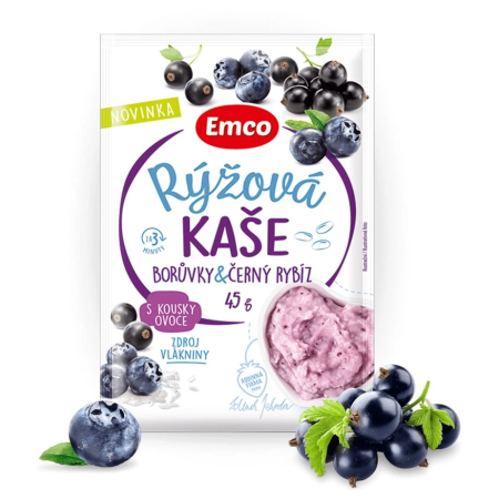 Porridge Emco Porridge di riso con mirtilli e ribes nero (45g)