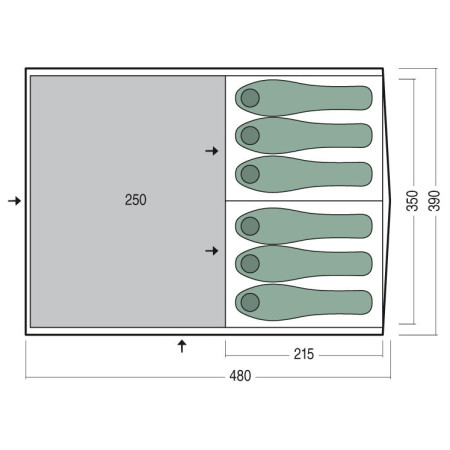 Tenda familiare Pinguin Interval 6